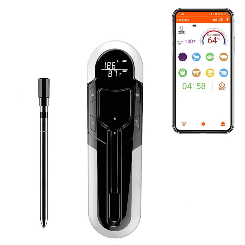 (image for) -4°F to 212°F Bluetooth Wireless Meat Steak Food Electronic Thermometer Grill Probe Smart Meat Food Kitchen Wireless Grill Thermometer