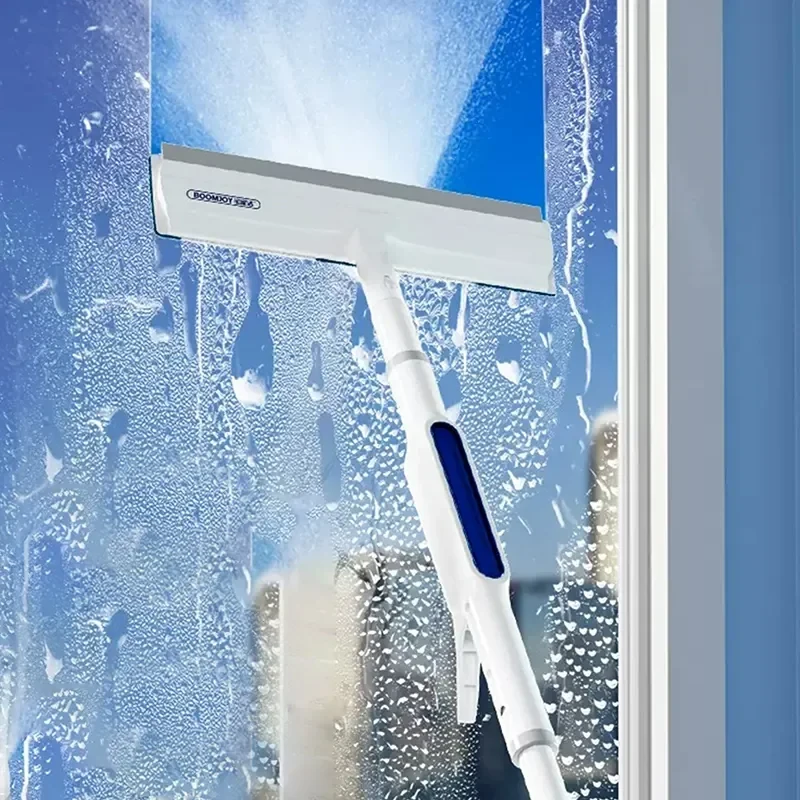 (image for) 2 In 1 Spray Window Cleaner Window Squeegee With Spray Bottle 130cm Long Pole For Window Cleaning At Home And Glass Cleaning Outdoors