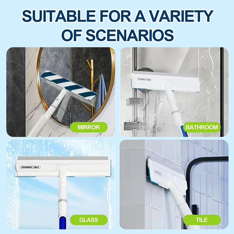 (image for) 2 In 1 Spray Window Cleaner Window Squeegee With Spray Bottle 130cm Long Pole For Window Cleaning At Home And Glass Cleaning Outdoors