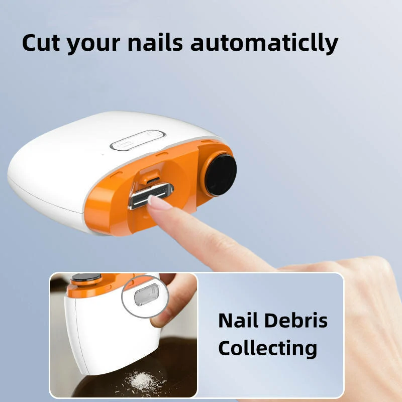 (image for) 2-in-1 USB Rechargeable Electric Nail Cutter and Polisher Lightweight and Portable ABS Material Nail Trimmer Suitable for Adults and Babies Type-C USB Power Supply 500MAH Li-ion Battery