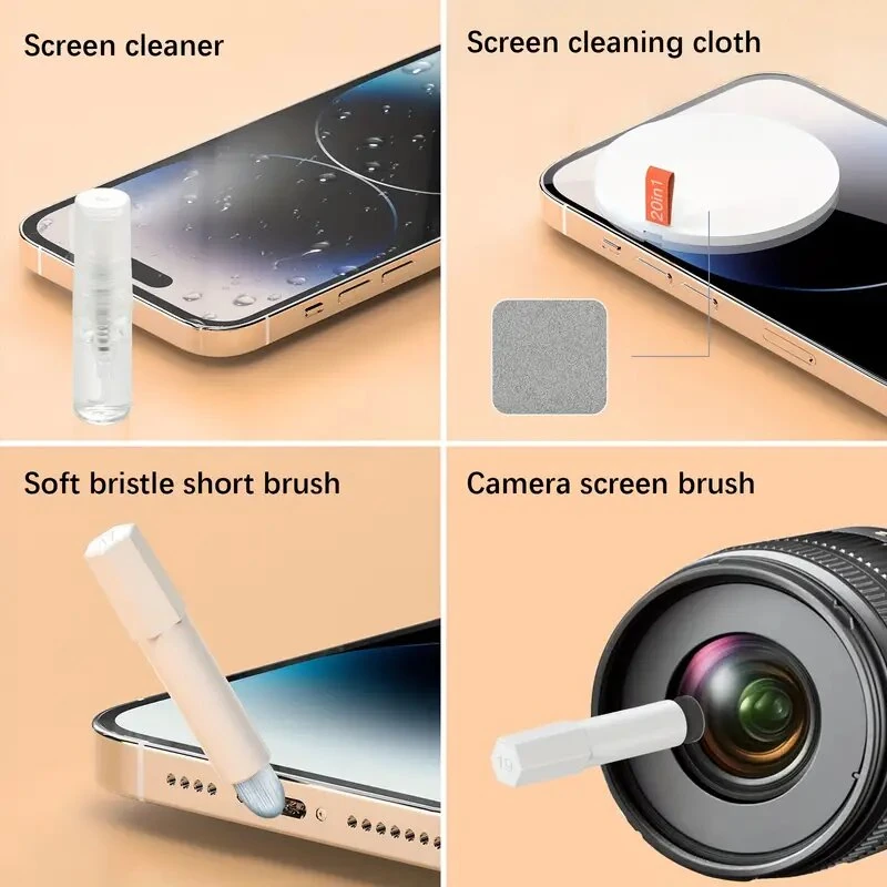 (image for) 20-in-1 Phone Computer Keyboard Cleaning Tool Kit Computer Keyboard Cleaning Brush Kit Cleaning Pen for Tablet Camera Phones Headphones Cleaning Tools Key Puller