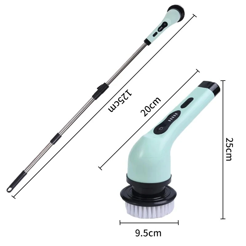 (image for) 2000mAh Multifunctional Cordless Electric Cleaning Brush with 9 Brush Heads Electric Cleaning Brush Bathroom Window Kitchen Automotive Household Rotating Cleaning Machine
