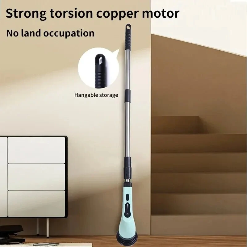 (image for) 2000mAh Multifunctional Cordless Electric Cleaning Brush with 9 Brush Heads Electric Cleaning Brush Bathroom Window Kitchen Automotive Household Rotating Cleaning Machine