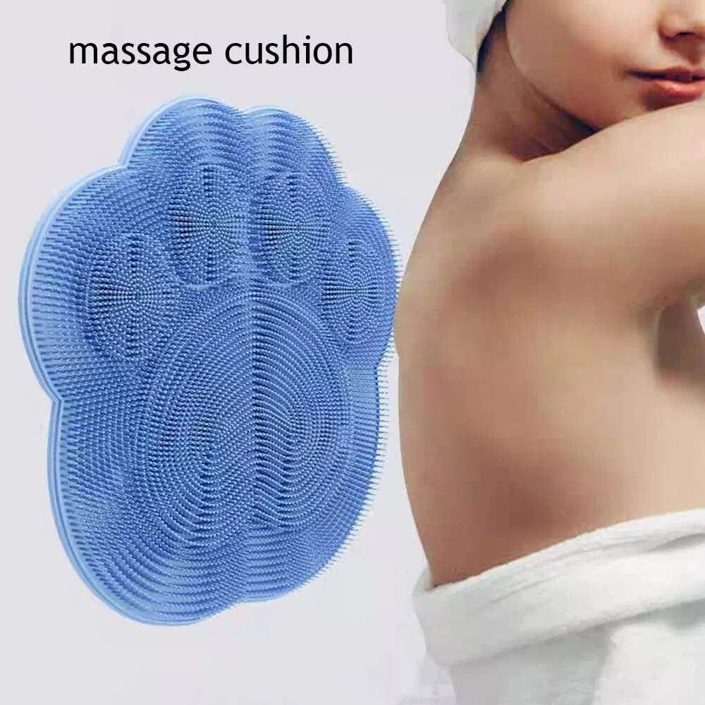 (image for) 30x30cm Silicone Shower Foot Scrubber Back Body Brush Massager Pad Cleaning Bathroom