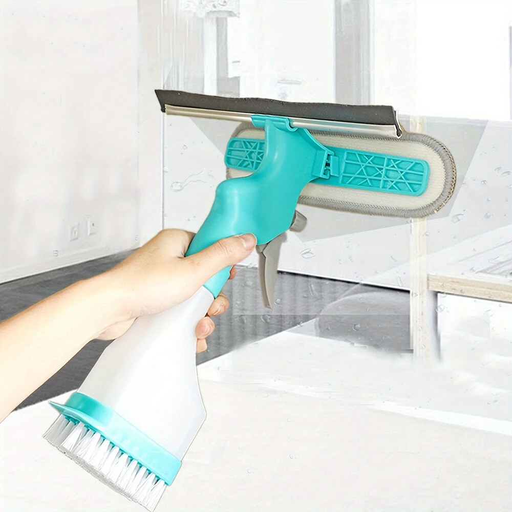 (image for) 4-in-1 Home Glass Cleaning Brush Glass Cleaning Brush Multi-function Window Cleaner Creative Household Cleaning Tools Suitable for Bathroom Mirror Window Glass Tile