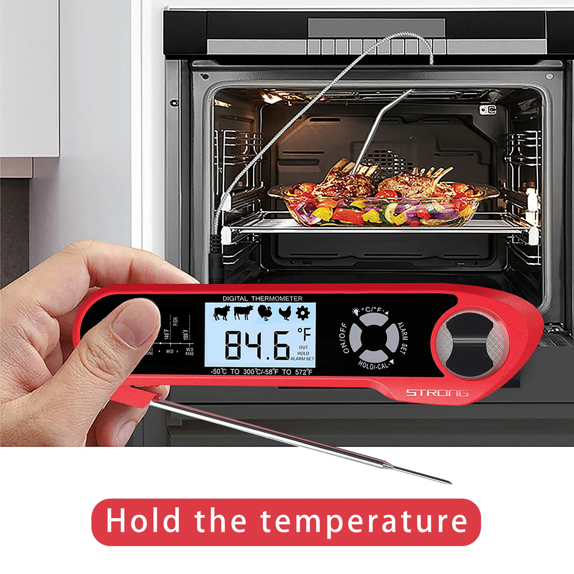 (image for) AGSIVO Dual Probes Fast Instant Read Digital Food Meat Thermometer Waterproof For BBQ Kitchen Cooking Grilling