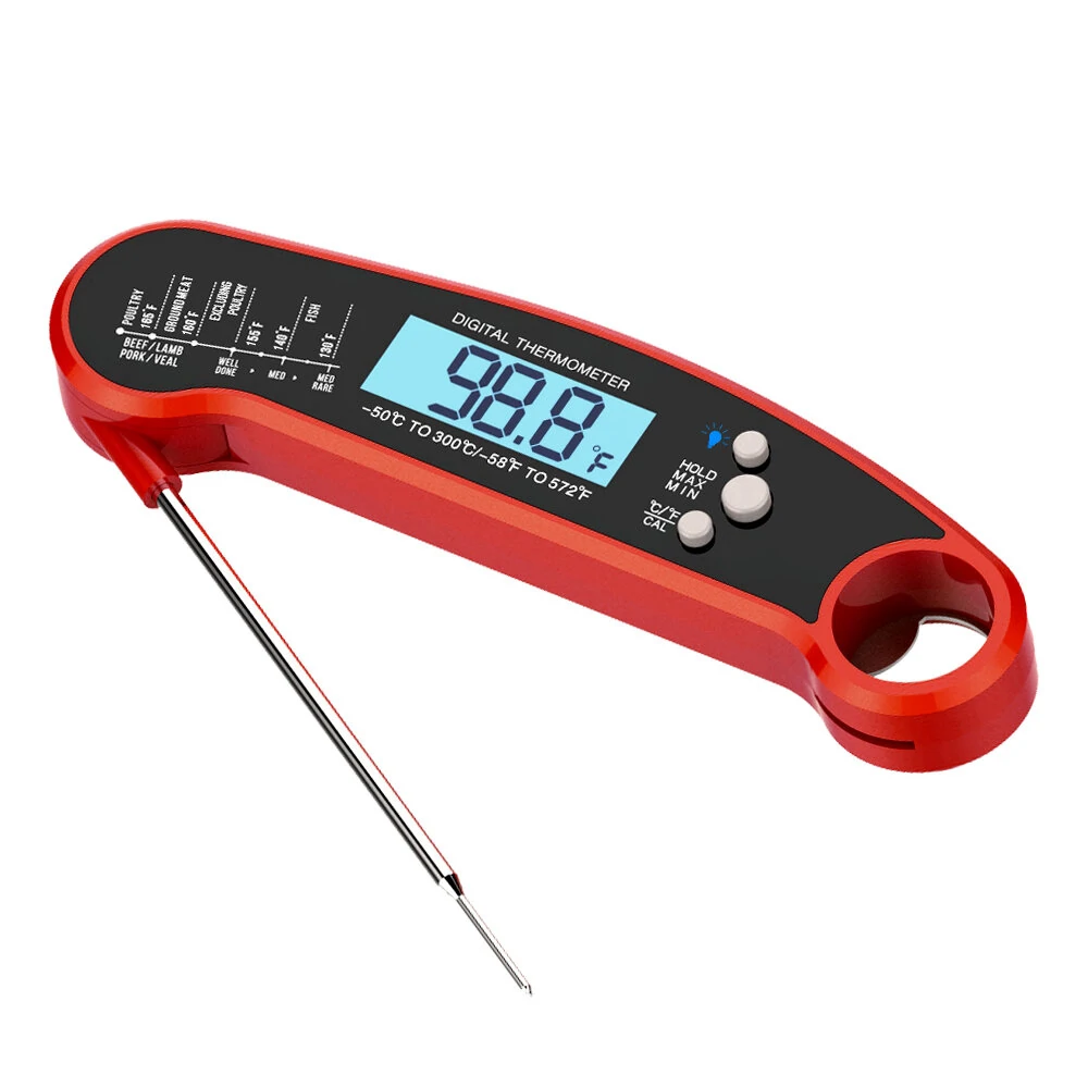 (image for) AGSIVO Fast Instant Read Digital Food Meat Thermometer Waterproof For BBQ Kitchen Cooking Grilling