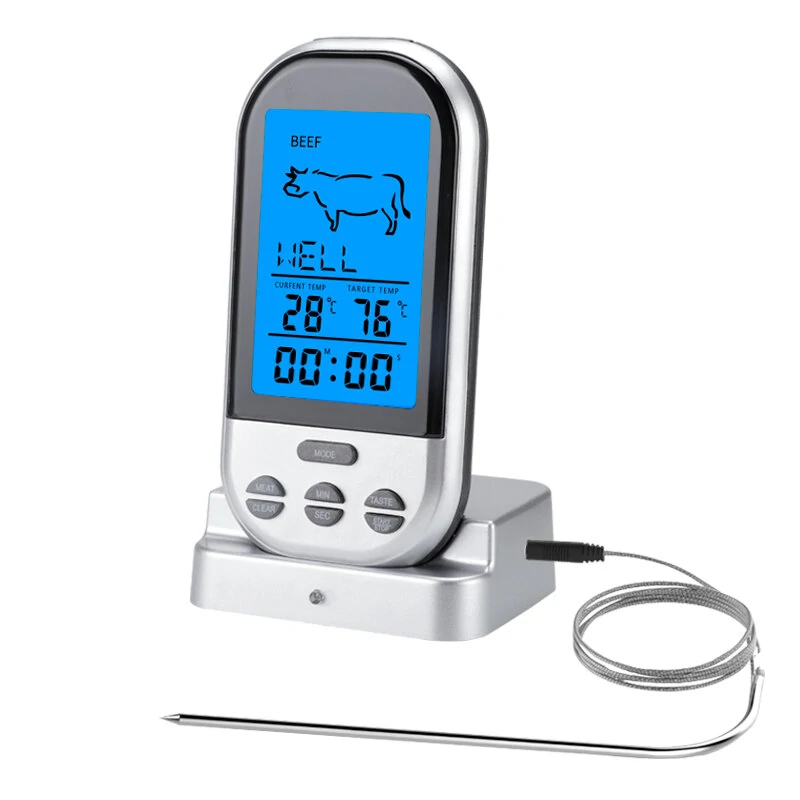 (image for) AGSIVO TS-BN52 Digital Meat Food Thermometer Instant Read Food Thermometer Timer Alarm for Cooking / Grilling / BBQ