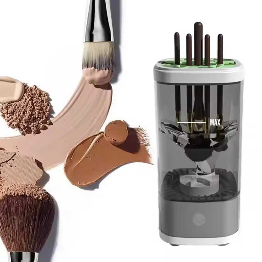 (image for) Automatic Electric Makeup Brush Cleaner Machine Automatic Makeup Brush Washer & Holder Quick Efficient for Deep Cleaning