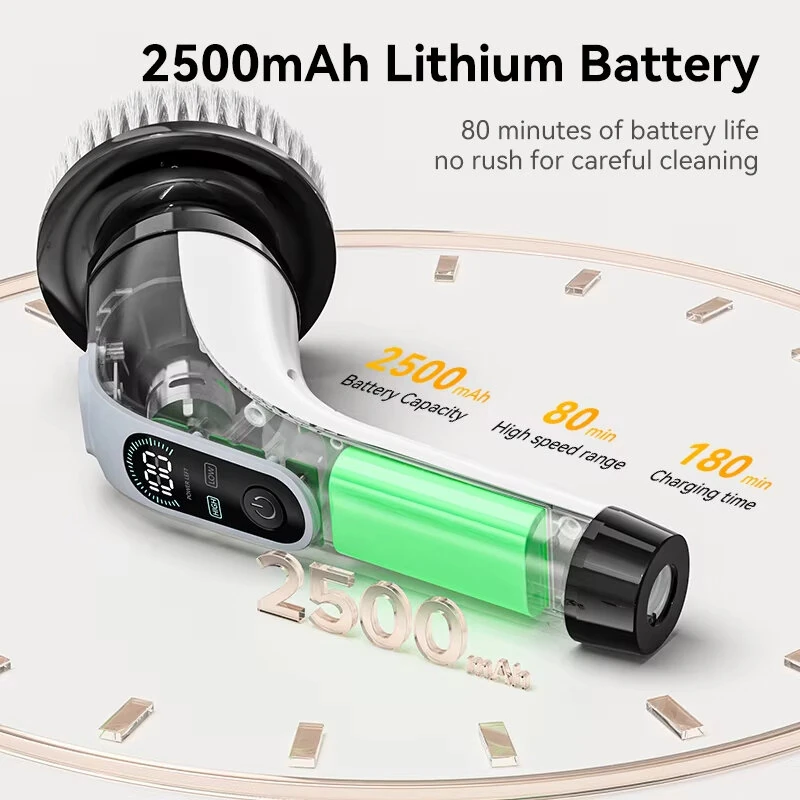 (image for) Cordless Electric Cleaning Brush Cordless Handheld Shower Washer Rotating Cleaner Multi-function Cleaner IP67 Waterproof