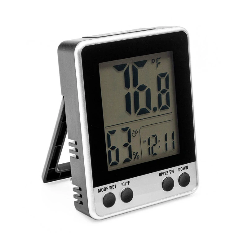 (image for) LCD Digital Electronic Temperature Humidity Meter Thermometer Hygrometer Alarm Clock 12/24hrs Display